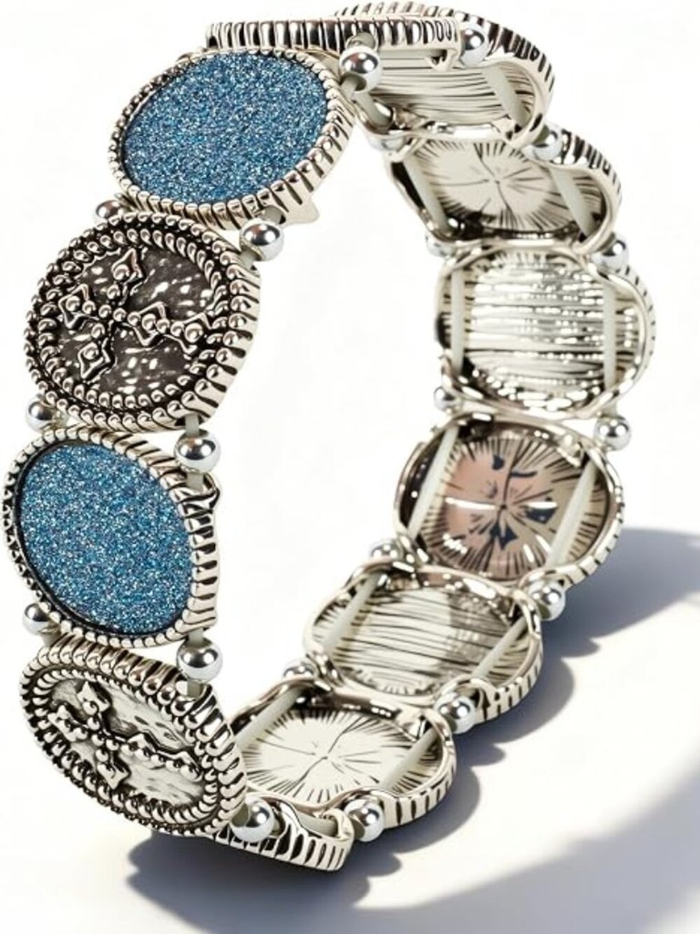 Women Hammered Vintage Statement Bracelet